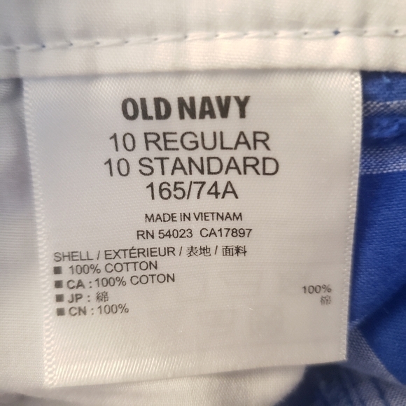 Old Navy Horizontal Striped Shorts Blue Size 10 Chino Spring Summer Casual EUC - Picture 4 of 5